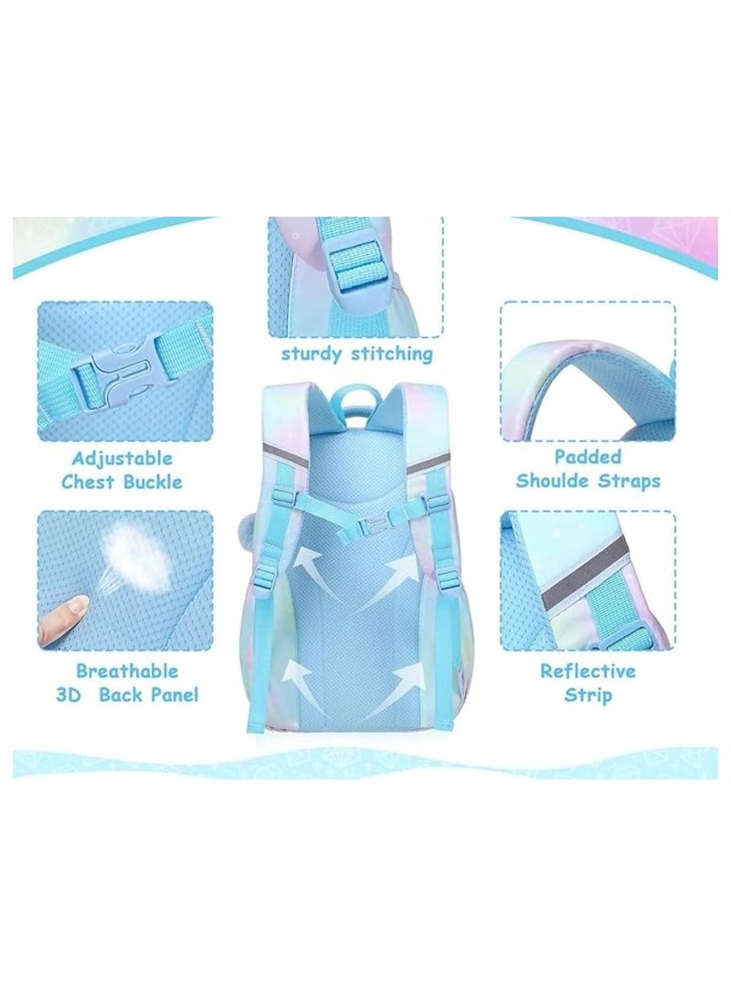 Kids Blue and Pink School Backpack