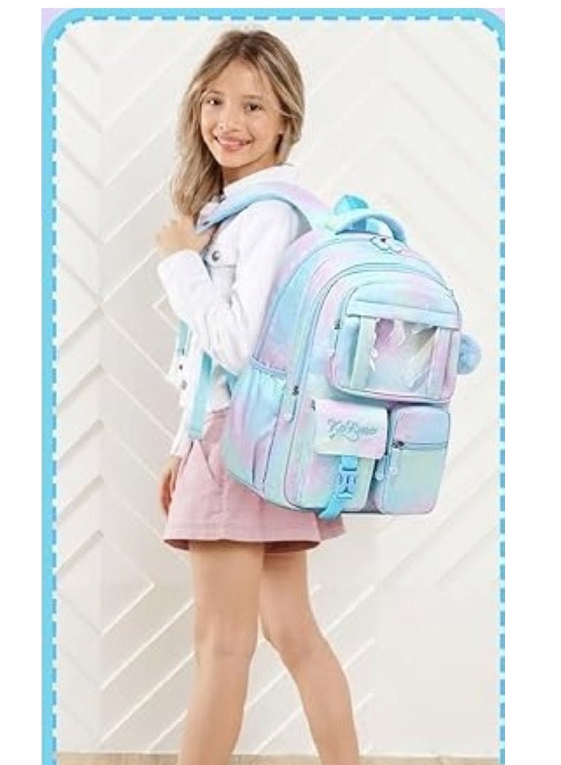 Kids Blue and Pink School Backpack