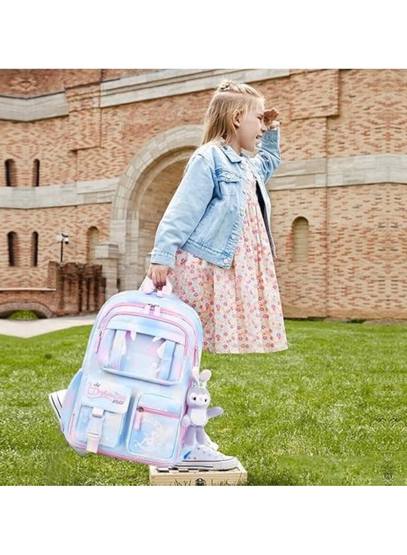 Kids Blue and Pink School Backpack
