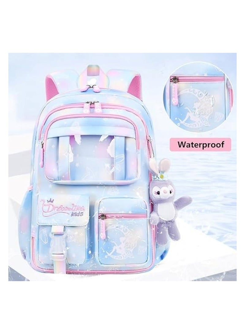 Kids Blue and Pink School Backpack