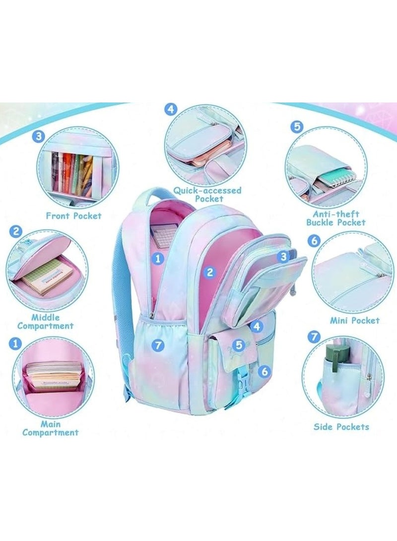 Kids Blue and Pink School Backpack