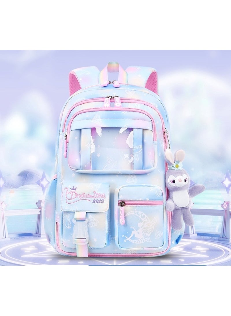 Kids Blue and Pink School Backpack