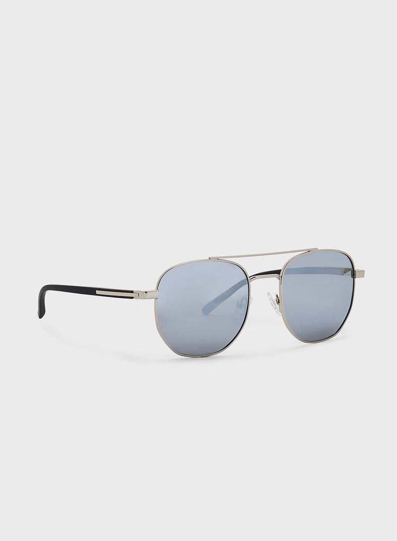 Polarized Gradient Lens Metal Frame Square Aviator Sunglasses