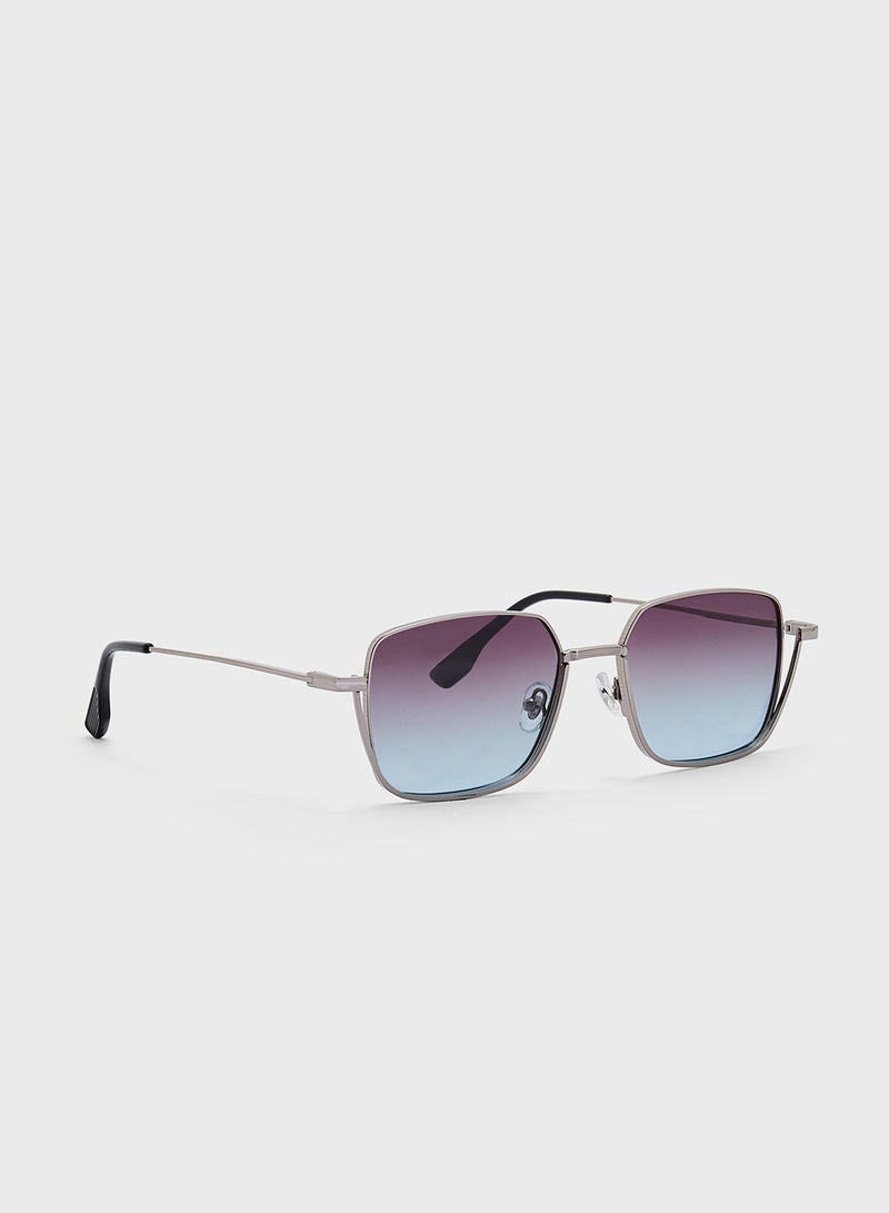 Polarized Lens Square Aviator Sunglasses