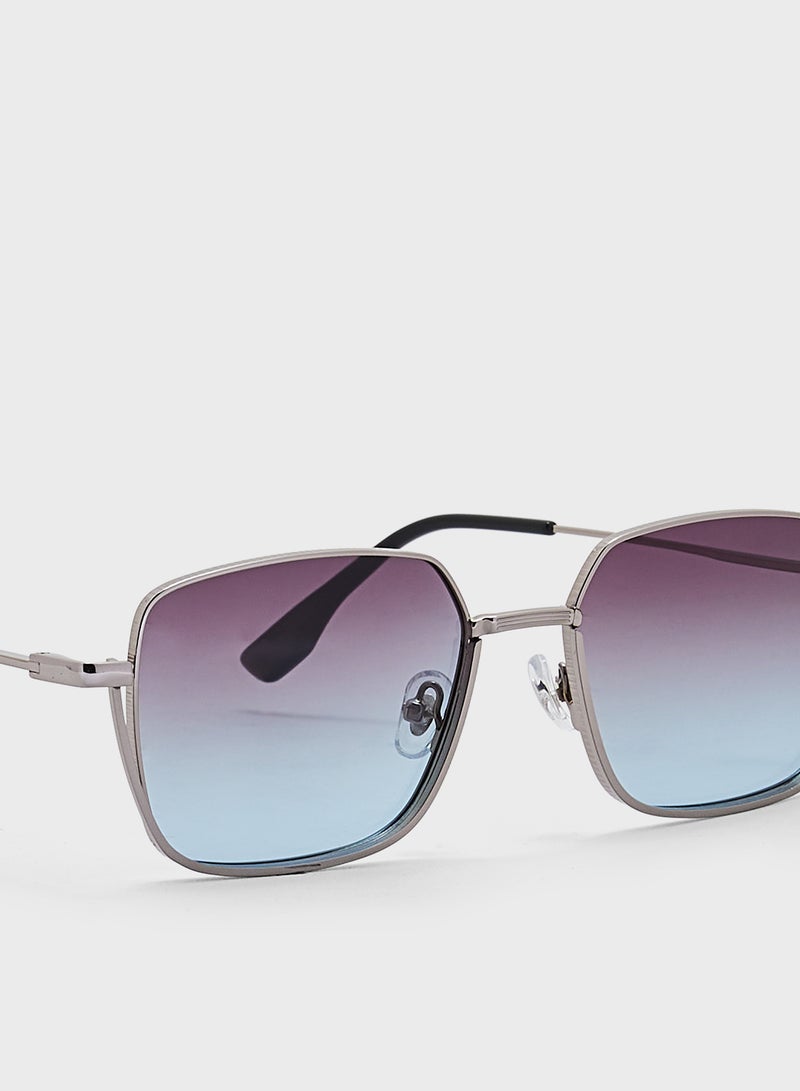 Polarized Lens Square Aviator Sunglasses