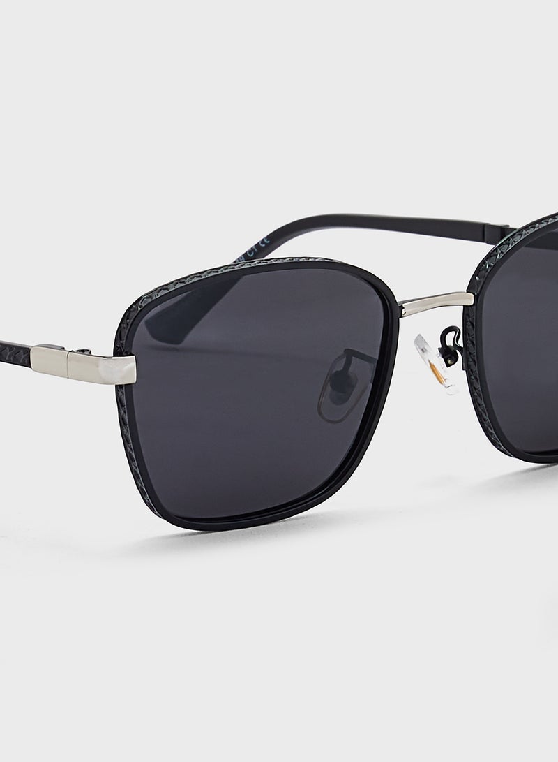 Polarized Lens Square Aviator Sunglasses