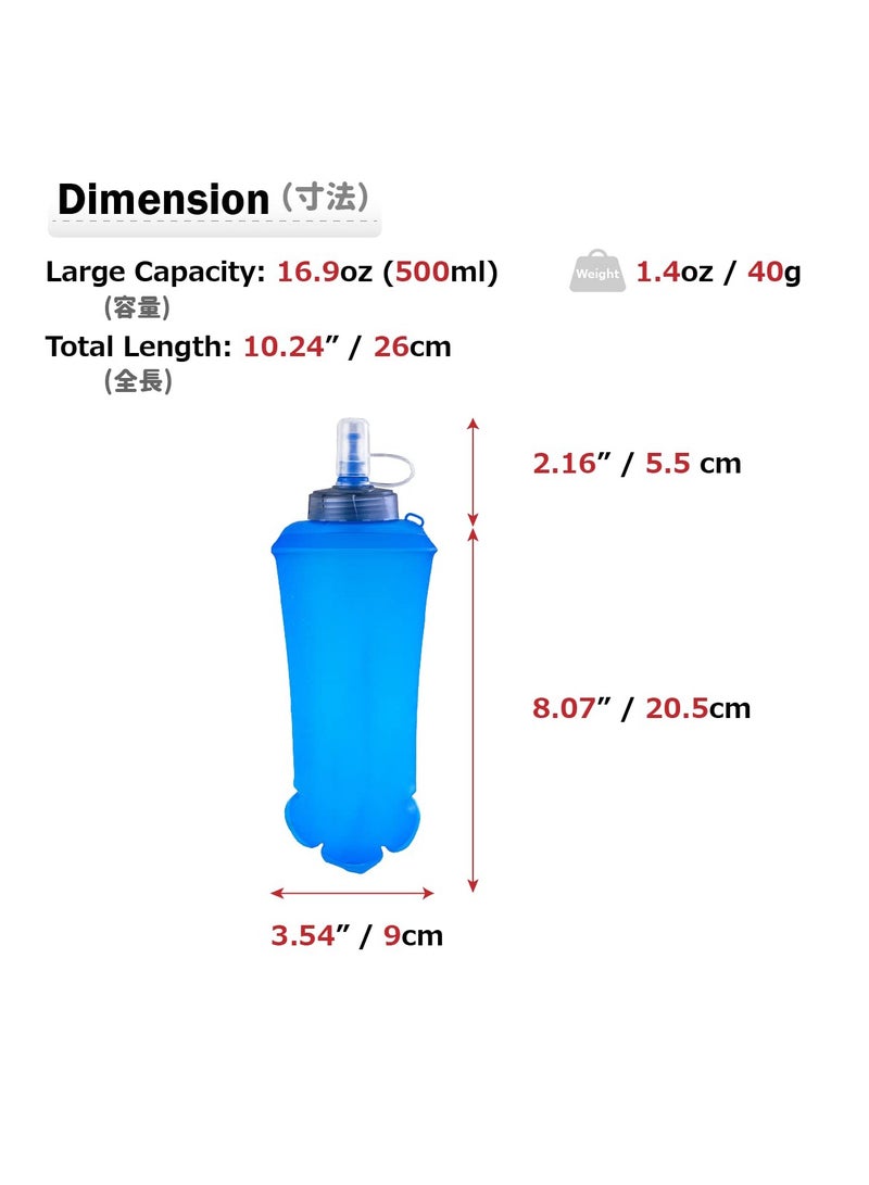 Running Hydration Bladder BPA-Free Water Reservoir Bag TPU Soft Flask Bottles Collapsible for Backpack Pack Outdoor Hiking Camping Cycling