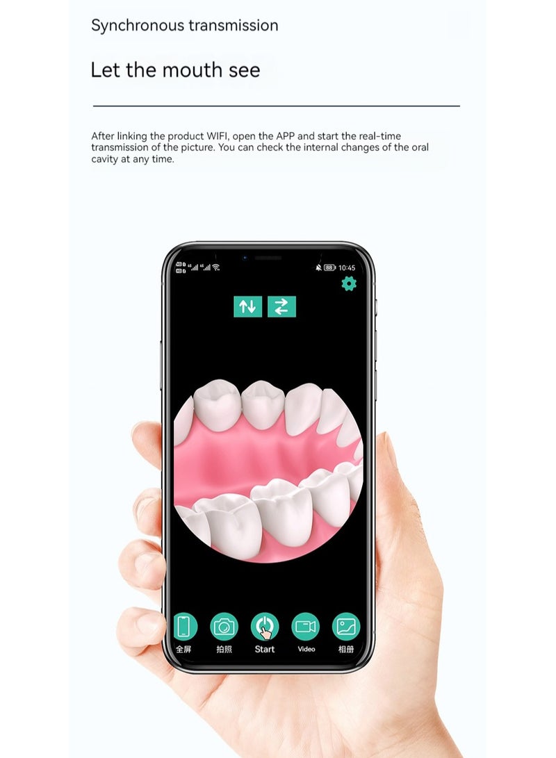 Intraoral Camera, Dental Examination with Led Light for Personal Examination Wireless Smart Camera, Wifi Connection, Supports Photo Shooting And Video Recording, Compatible with Android and Iphone