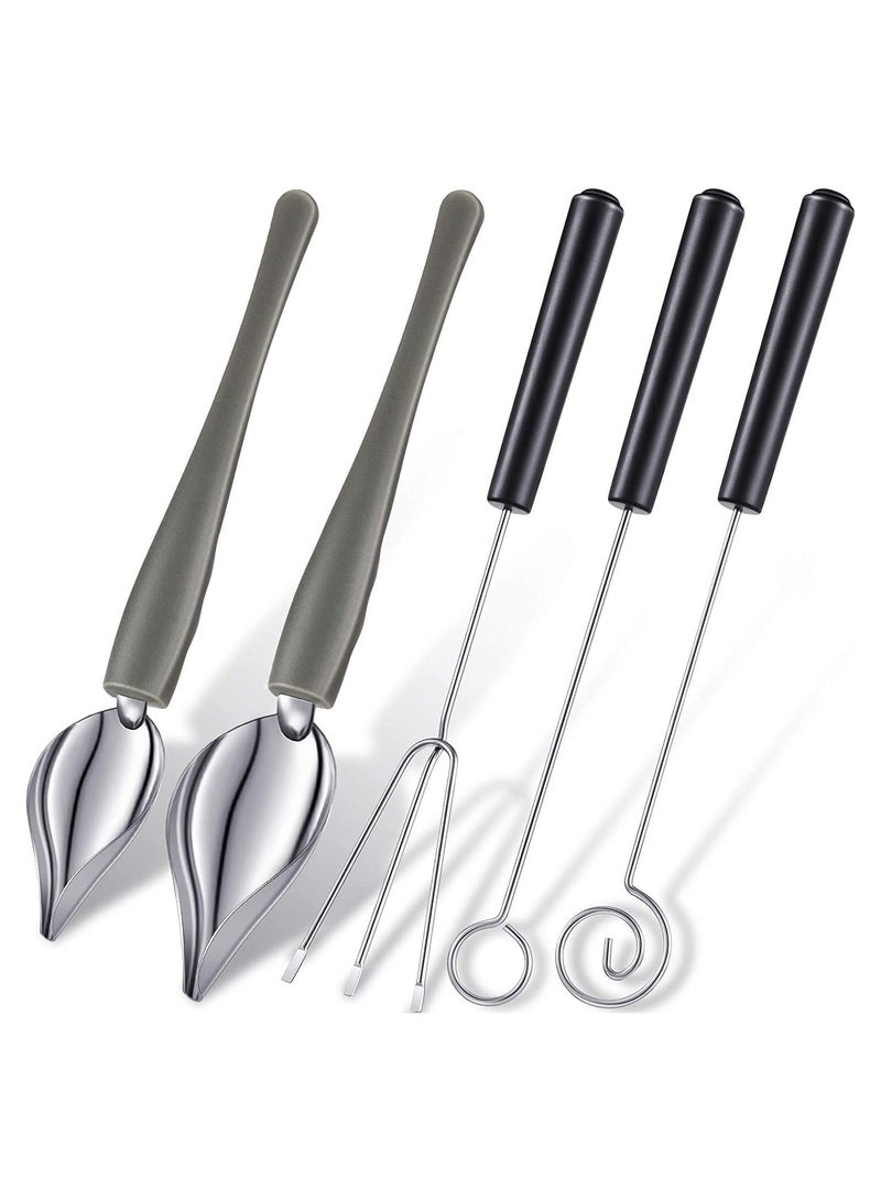 Stainless Steel Chocolate Dipping Tool Set 3 Pieces with Forks and Spoons Perfect for Decorating Desserts and Treats