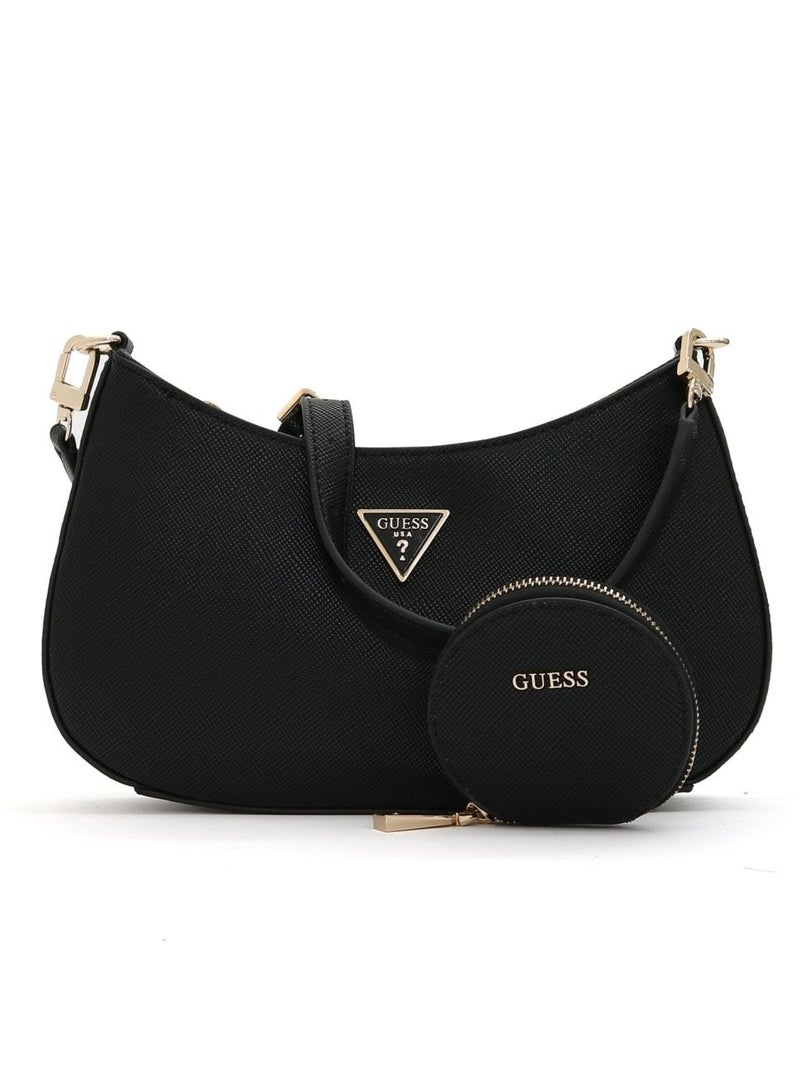 Guess Alexie Top Zip Black Shoulder Bag for Women VG841618