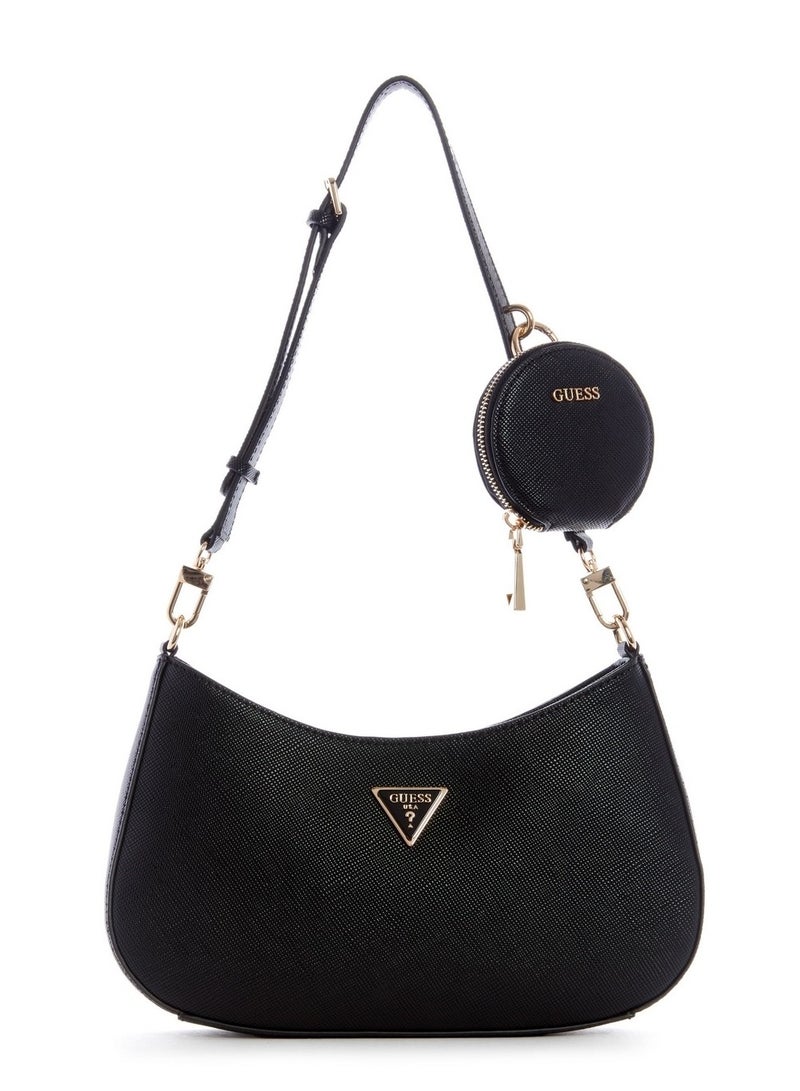 Guess Alexie Top Zip Black Shoulder Bag for Women VG841618