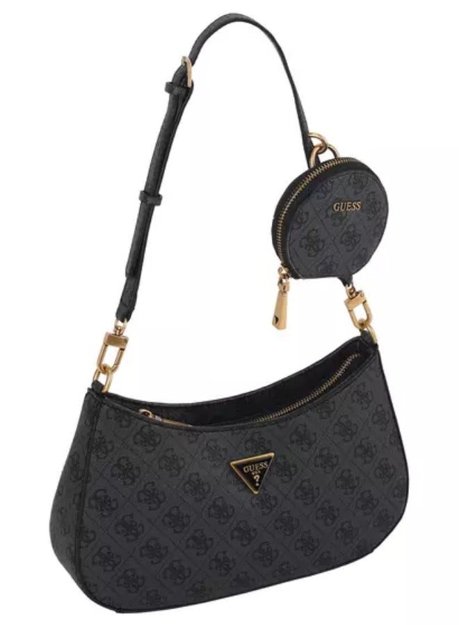 Guess Alexie Top Zip Black Shoulder Bag for Women BB841618