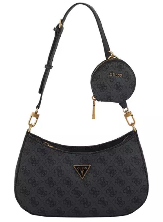 Guess Alexie Top Zip Black Shoulder Bag for Women BB841618