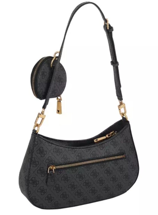 Guess Alexie Top Zip Black Shoulder Bag for Women BB841618