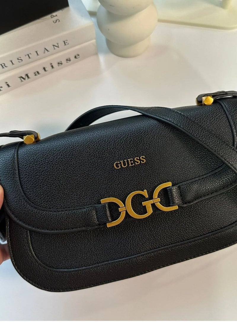 Guess Dagan 4G Logo Black Crossbody Bag for Women