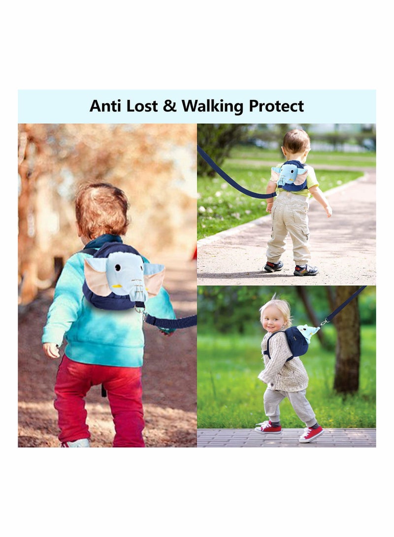 Kids Safety Harness Backpack with Leash Anti Lost Toddler Walking Bag Ideal for Travel and Outdoor Activities Blue