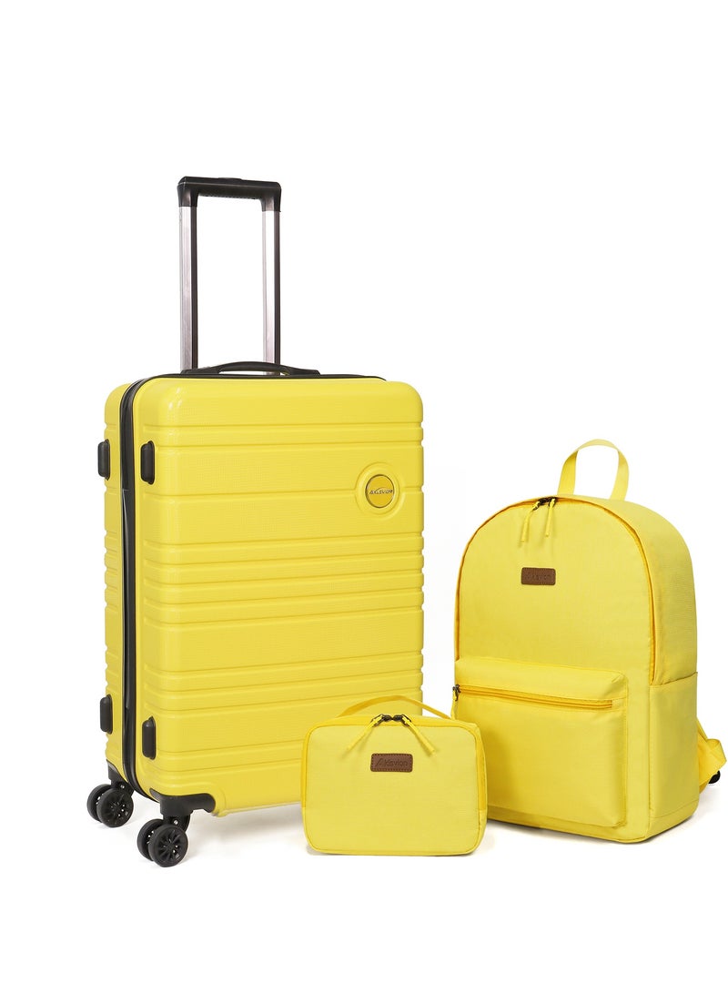 Luggage Set 3-Piece 24-Inch Spinner Suitcase, Backpack & Toiletry Bag - Durable Travel Set with Built-In TSA Lock, 360-Degree Spinner Wheels, and Smooth Zippers