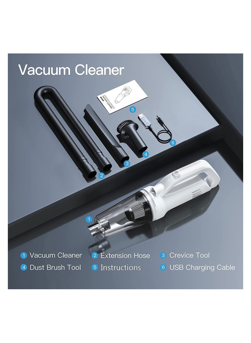 Handheld Vacuum Cleaner Cordless, Rechargeable Handheld Hoover with 8500PA Strong Suction, Portable Handheld Vacuum Hoover Cordless for Home, Office, Car and Pet Hair