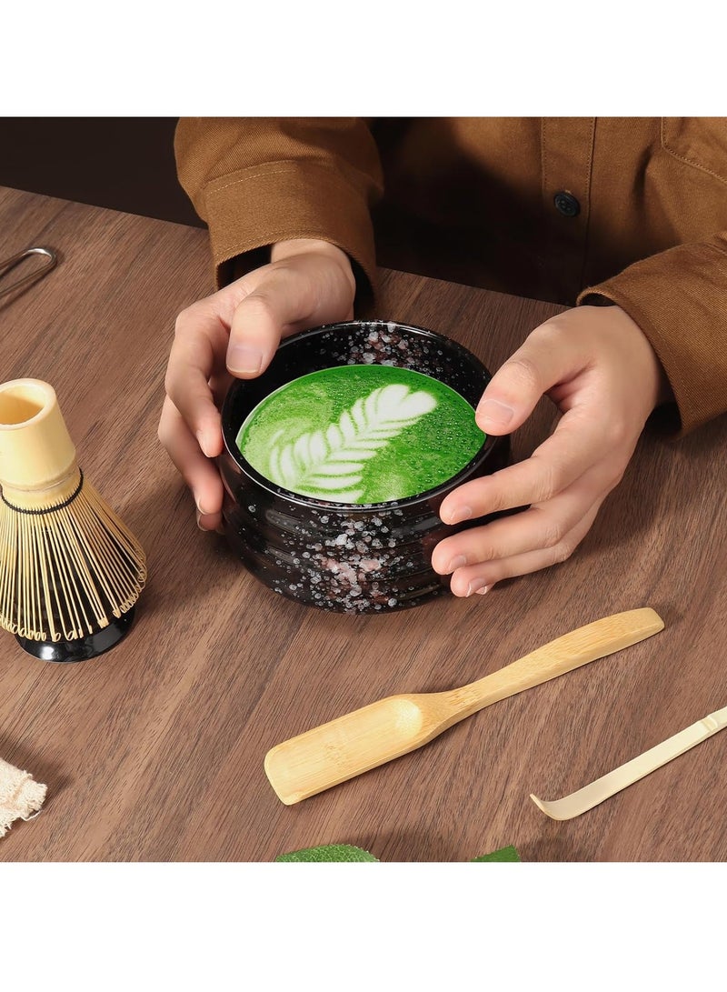 Complete Matcha Whisk Set - 4-Piece Matcha Kit with Ceramic Bowl, Matcha Whisk, Bamboo Scoop, and Whisk Stand - High-Quality Matcha Tea Set for Smooth and Authentic Matcha Preparation