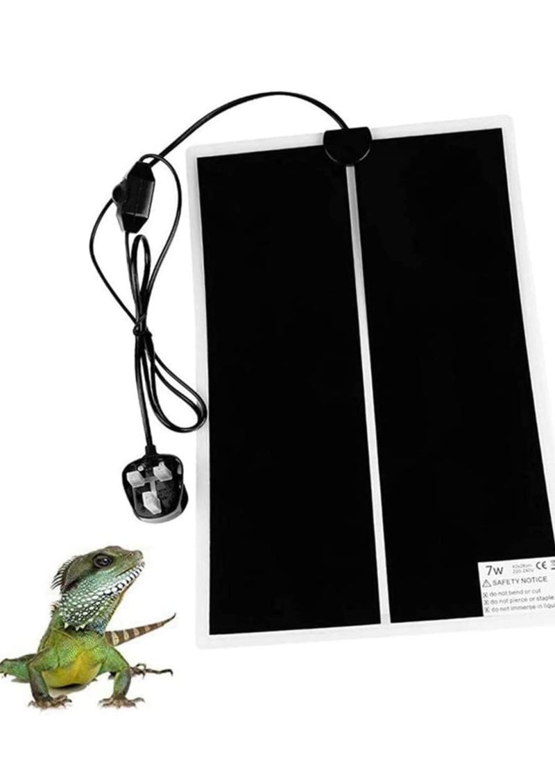 Reptile Heat Mats, Adjustable Heat Pad with Temperature Control for Reptiles Turtle, Tortoise, Snakes, Lizard, Gecko, Spider, Crawler - Safety Aquarium Mat Thermostat