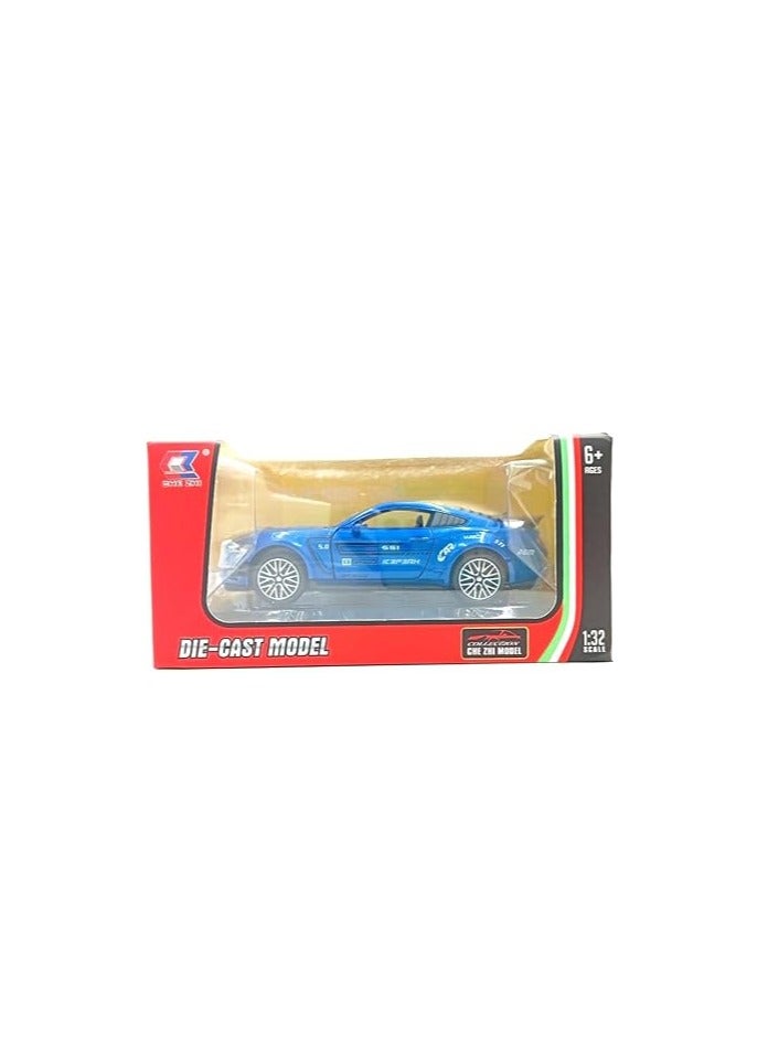 YALLABUYIT GT-500 Mustang Diecast Alloy Model 1:32 Toy Car with Sound & Light Pull Back Vehicle Toy Four Open Door Phantom Car for Kids Adults - (BLUE)