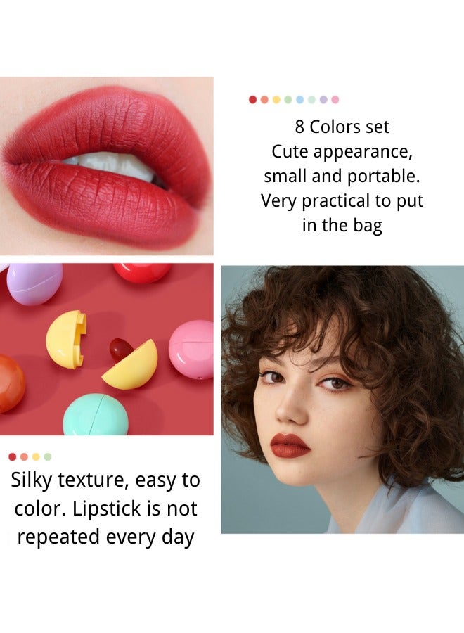 8Pcs Lipstick Set Matte Waterproof Not Easy To Fade 8 Color Lipstick Set