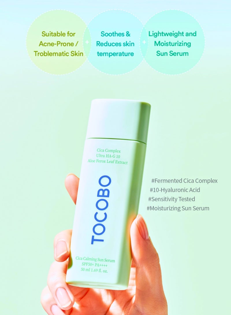 TOCOBO Cica Calming Sun Serum SPF50+ PA++++: Lightweight, Soothing Sun Protection