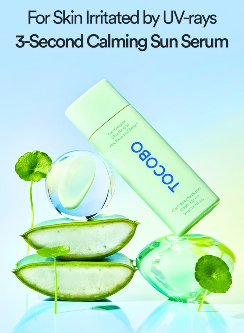 TOCOBO Cica Calming Sun Serum SPF50+ PA++++: Lightweight, Soothing Sun Protection