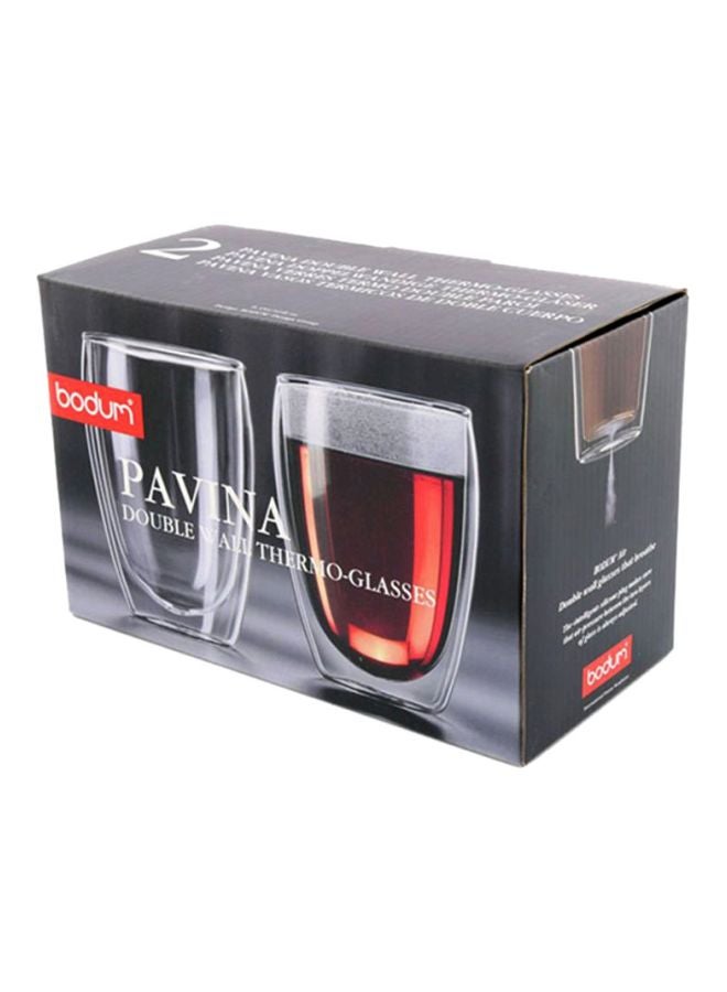 2-Piece Pavina Double Walled Glass Set Clear