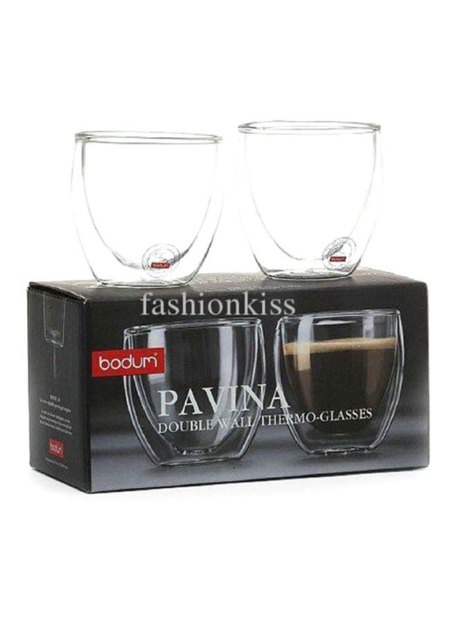 2-Piece Pavina Double Walled Glass Set Clear