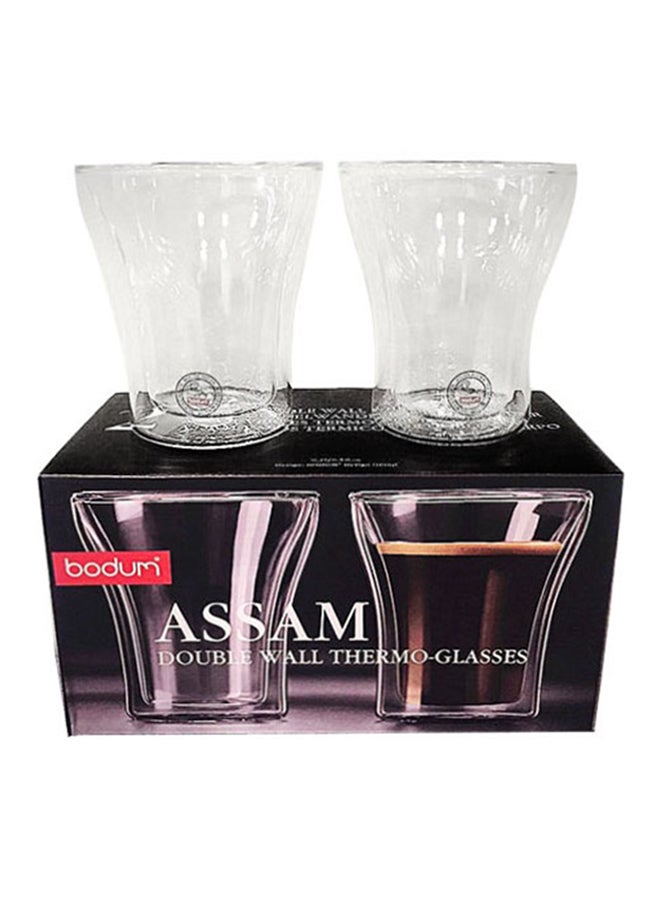 2-Piece Assam Double Walled Glass Set Clear 6.7x7x6.7cm