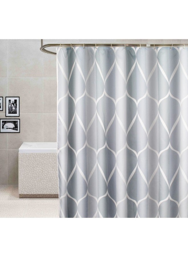 Thickened polyester fabric shower curtain with hook, 180x200 cm Bathroom Accessories Artistic Home Decor Fabric (Grey)