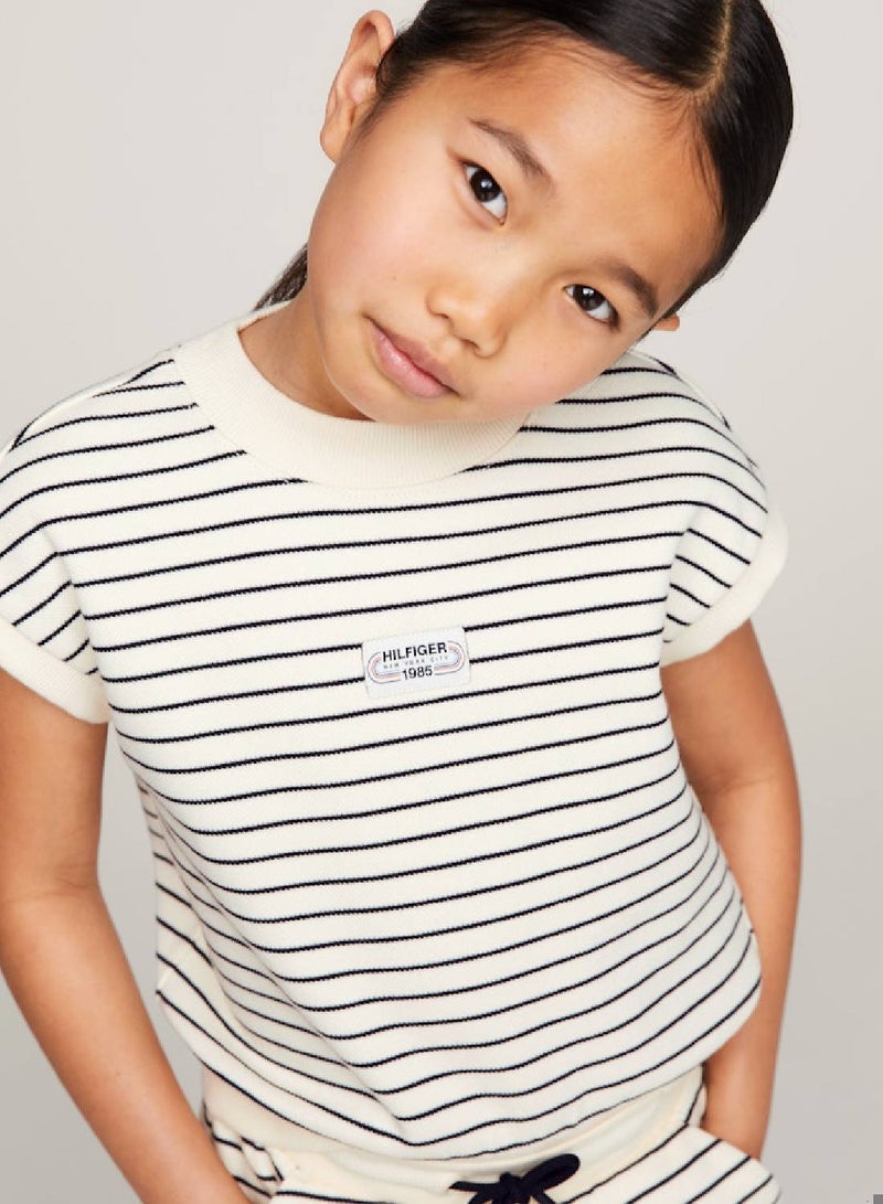 Girls' 1985 Collection Pique T-Shirt And Shorts -  Stretch cotton pique, Multicolor