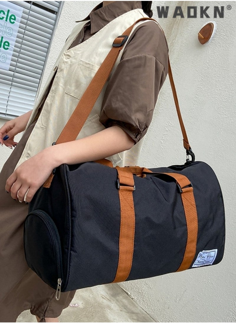 Unisex New Canvas Travel Bag Shoulder Bag Large Capacity Sports Fitness Bag Fashion Portable Short-distance Business Travel Light Luggage