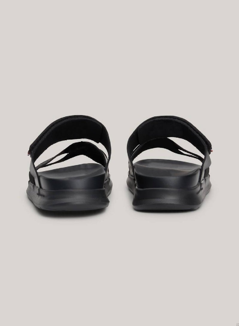 Men's Density Hilfiger Leather Sandals/ Flip-Flops - Leather, Black