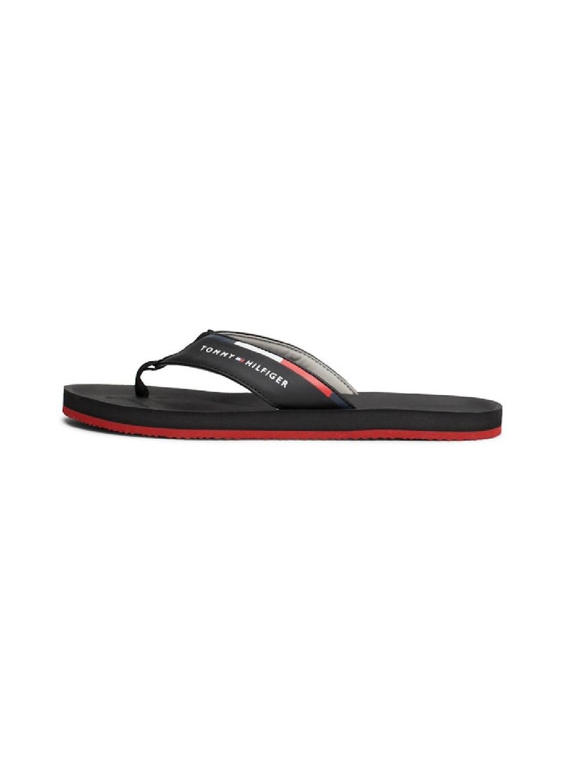 Men's Comfort Hilfiger Beach Flip Flops - Polyester, Black