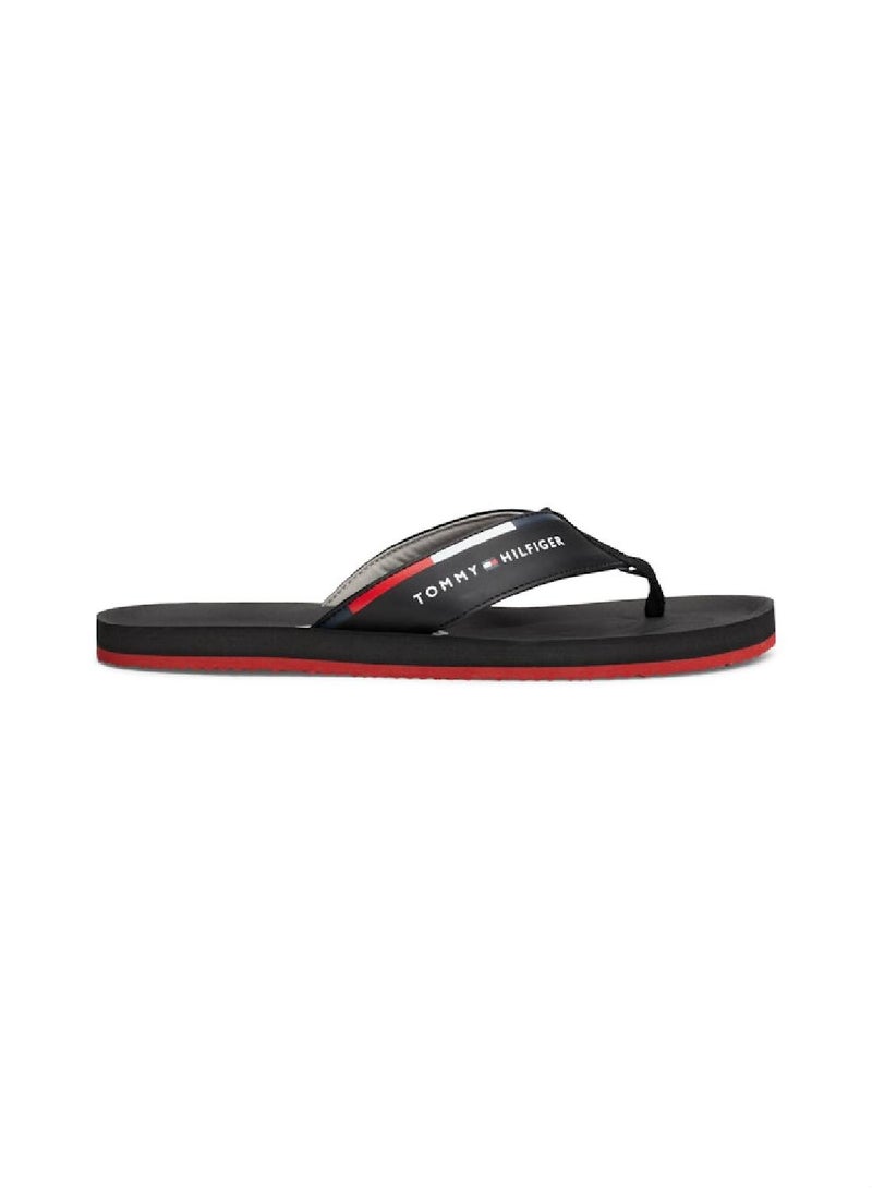 Men's Comfort Hilfiger Beach Flip Flops - Polyester, Black