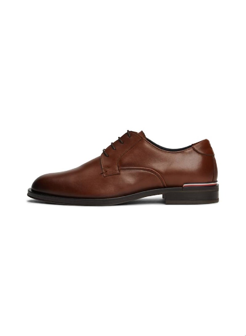 Men's Leather Derby Dress Shoes -  Leather upper, Brown