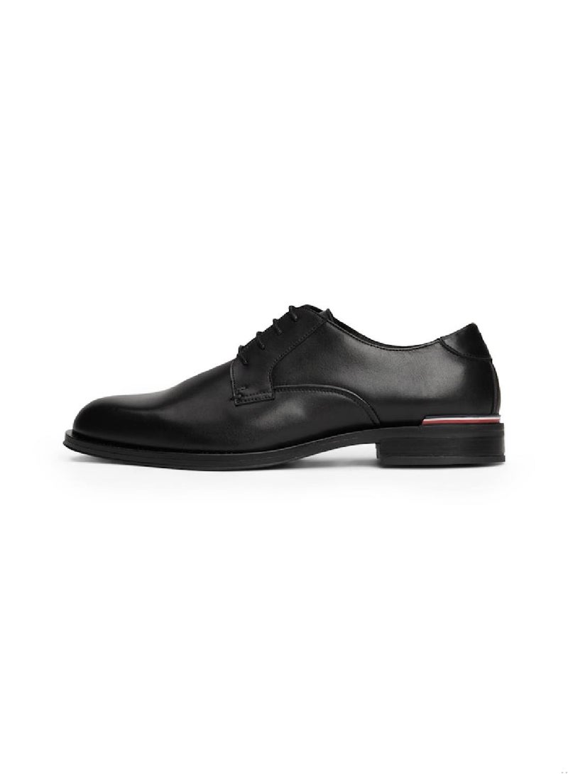 Men's Leather Derby Dress Shoes -  Leather upper, Black