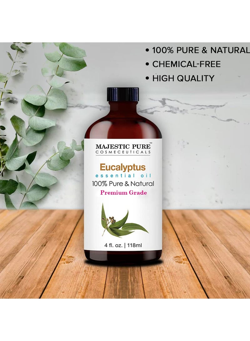 Eucalyptus Essential Oil - 118 ml | 100% Pure and Natural | Premium Grade Essential Oils for Aromatherapy, Diffusers, Skin, Massage and Humidifiers |