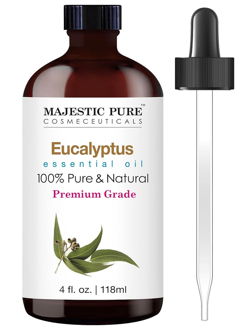 Eucalyptus Essential Oil - 118 ml | 100% Pure and Natural | Premium Grade Essential Oils for Aromatherapy, Diffusers, Skin, Massage and Humidifiers |