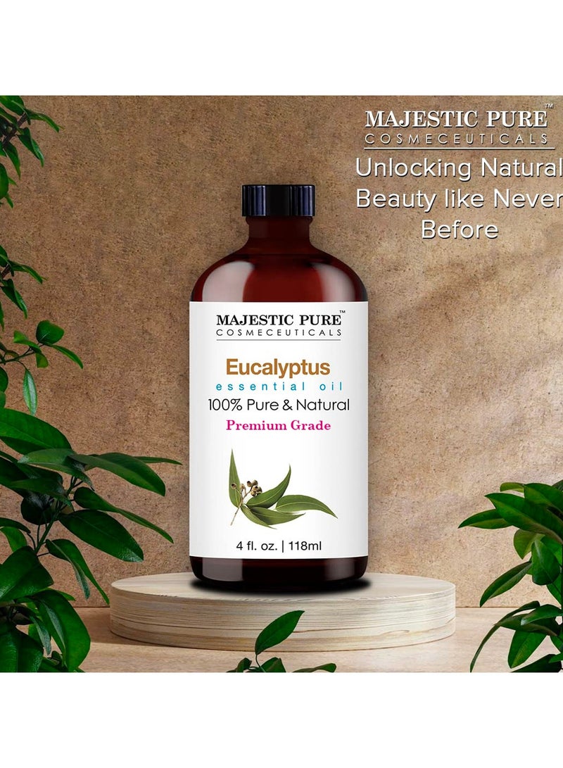 Eucalyptus Essential Oil - 118 ml | 100% Pure and Natural | Premium Grade Essential Oils for Aromatherapy, Diffusers, Skin, Massage and Humidifiers |