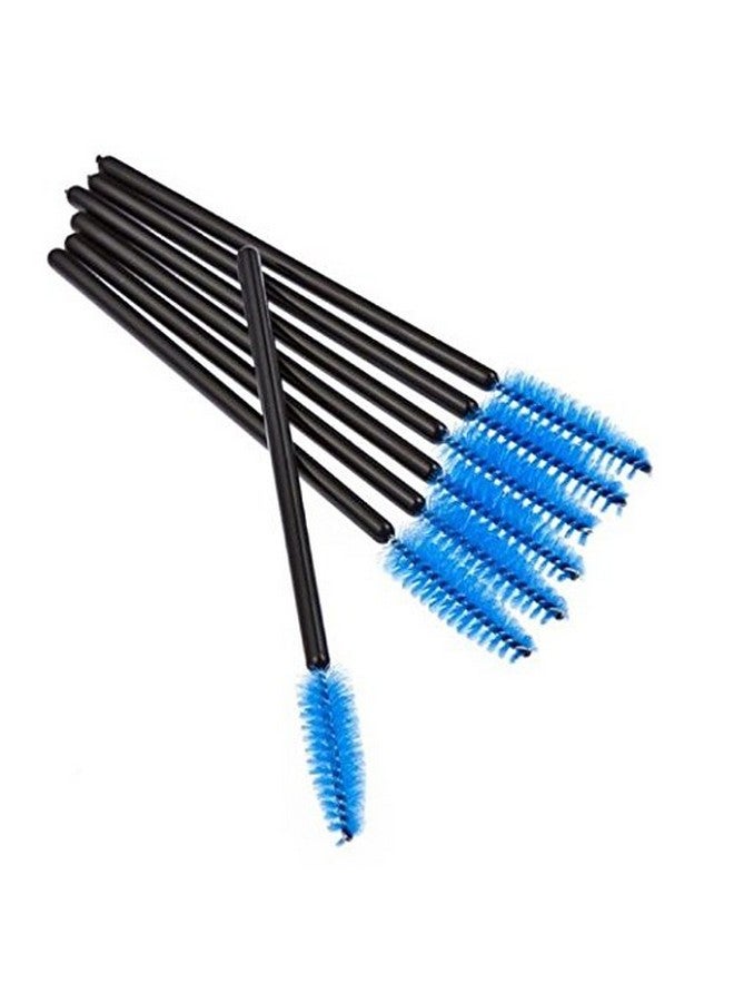 50 Pcs Disposable Mini Eyelash Eye Lash Makeup Brush Mascara Wands Applicator Blue