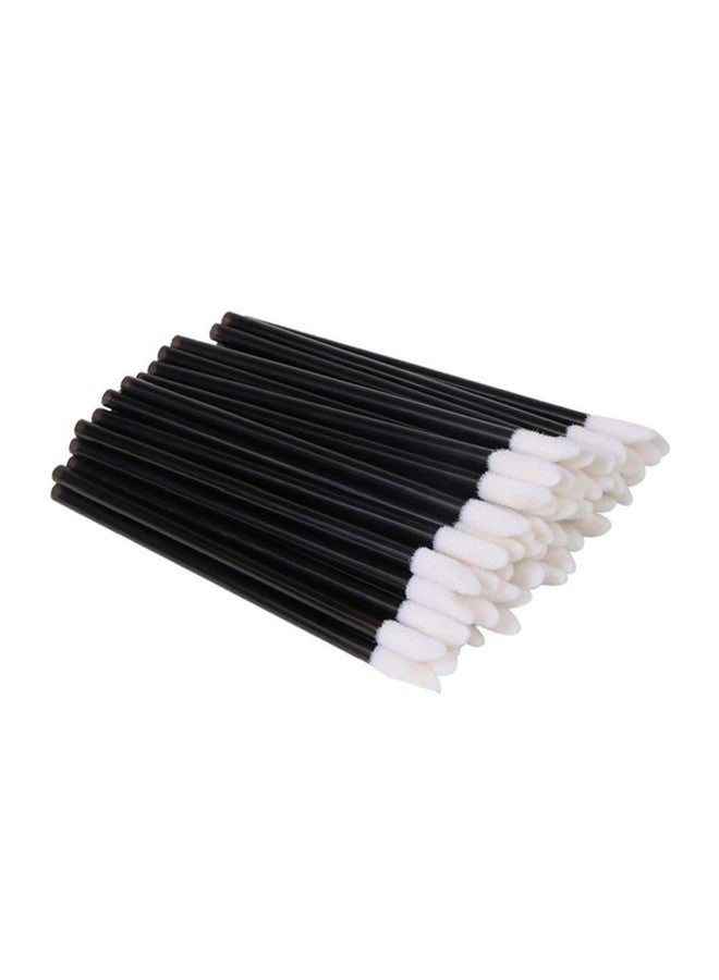 (Tm) 50 Pieces Disposable Lip Brushes Lipstick Gloss Wands Applicator Makeup Tool Kits Black