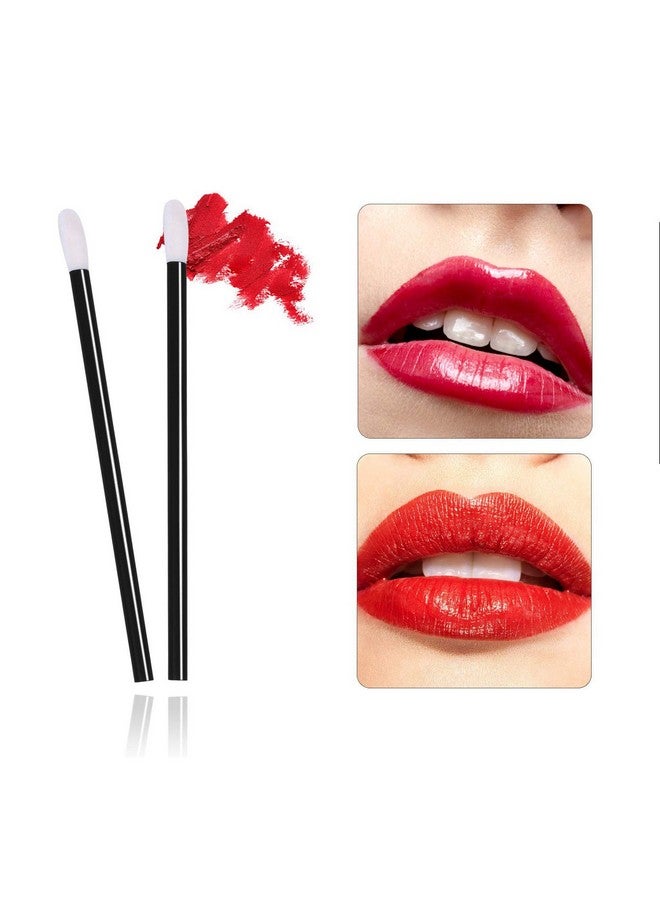 (Tm) 50 Pieces Disposable Lip Brushes Lipstick Gloss Wands Applicator Makeup Tool Kits Black