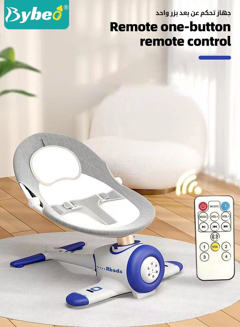 Baby Swing, Infant Crib Rocking Chairs, Portable Babies Rocker Chair, Electric Bouncer for Infants Boys Girls, 3 Seat Positions 4 Speeds, Bluetooth Music, Harness Belt and Remote Control