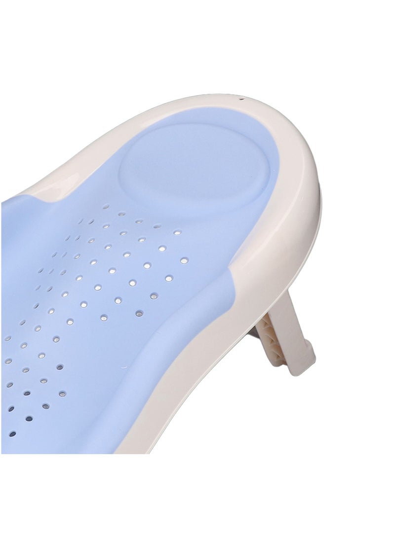 Foldable Baby Bath Stand with Thermometer Non-slip Blue