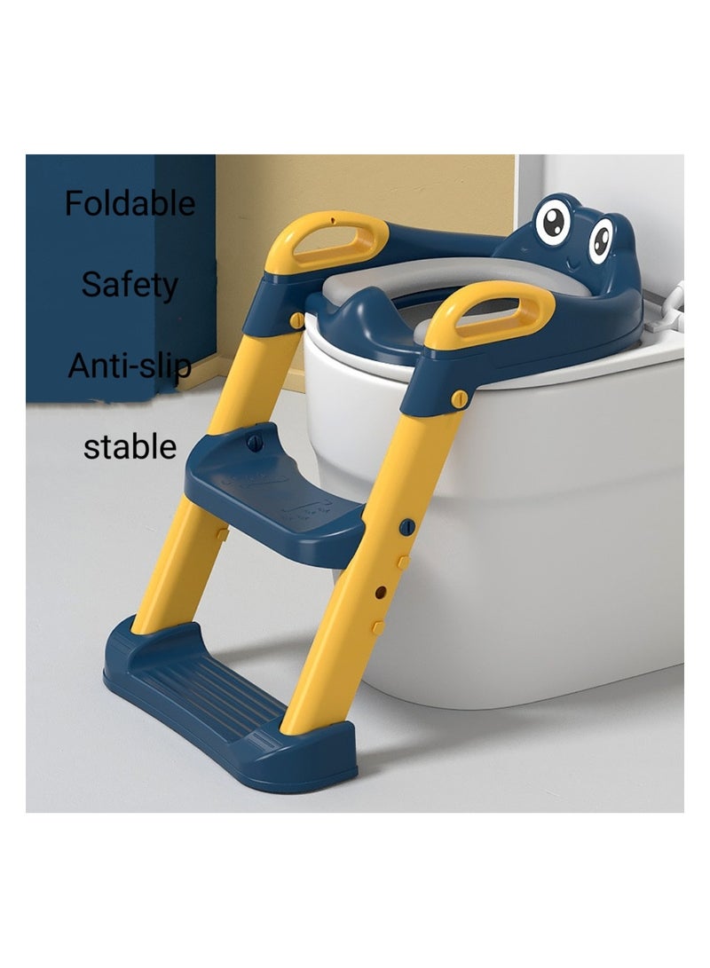 Baby Folding Anti-Slip Potty Training Toilet Chair With Adjustable Ladder