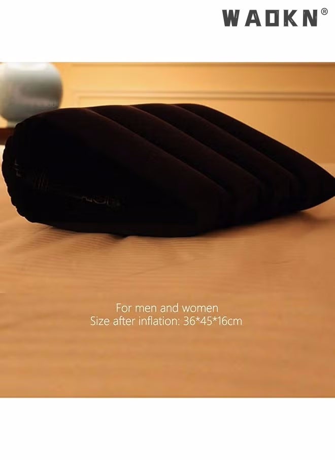 Inflatable Wedge Pillow,Positions Pillow, Inflatable Pillow, Portable Cushion, Body Pillow Lightweight for Sleeping, Leg Elevation, Use in Bed, Sofa, Chair,Travel, Camping, Fast Inflating Deflation