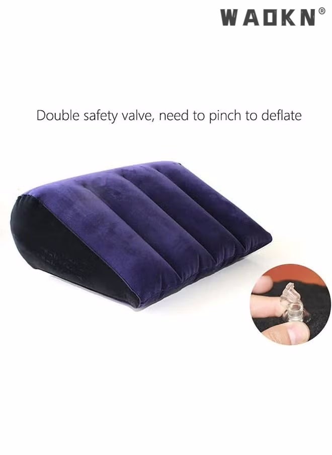 Inflatable Wedge Pillow,Positions Pillow, Inflatable Pillow, Portable Cushion, Body Pillow Lightweight for Sleeping, Leg Elevation, Use in Bed, Sofa, Chair,Travel, Camping, Fast Inflating Deflation